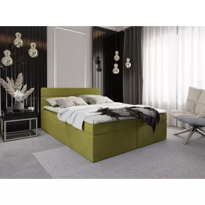 Kontinentální manželská postel s úložným prostorem 160x200 KAMELA - žlutá