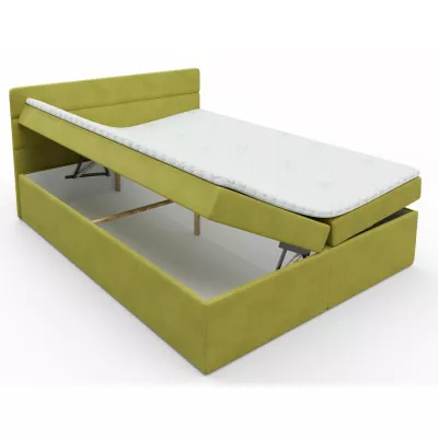 Kontinentální manželská postel s úložným prostorem 140x200 KAMELA - žlutá