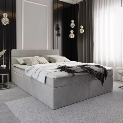 Kontinentální manželská postel s úložným prostorem 140x200 KAMELA - béžová