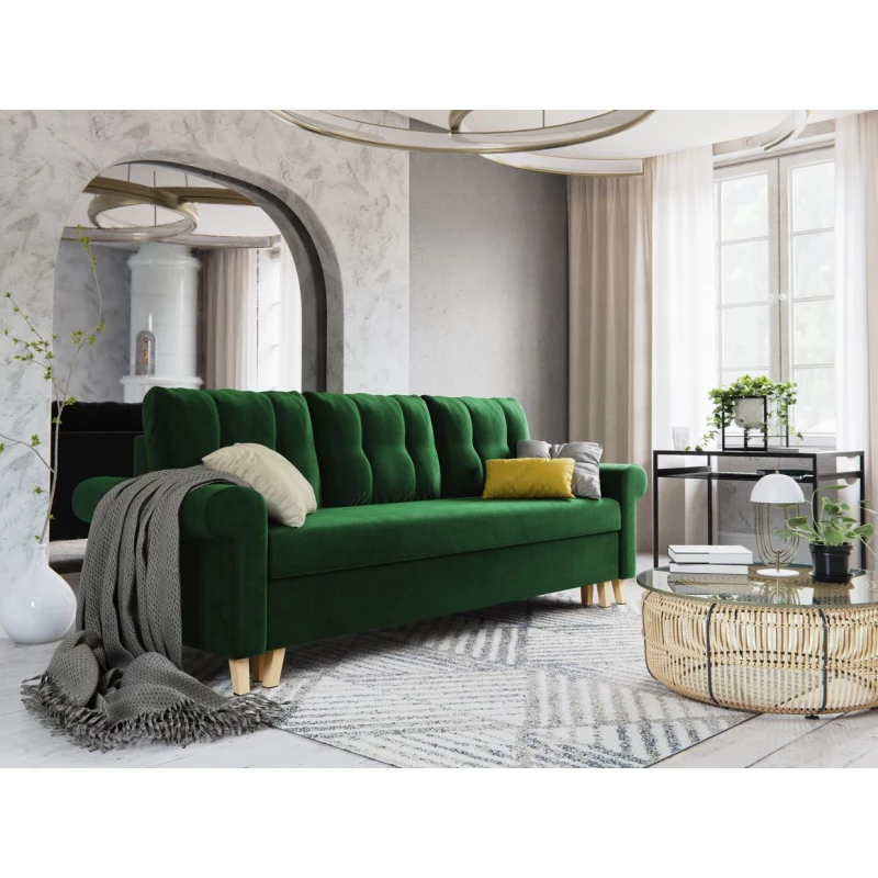 Třímístná rozkládací pohovka NAFETA - zelená