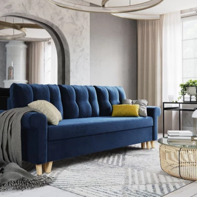 Třímístná rozkládací pohovka NAFETA - modrá