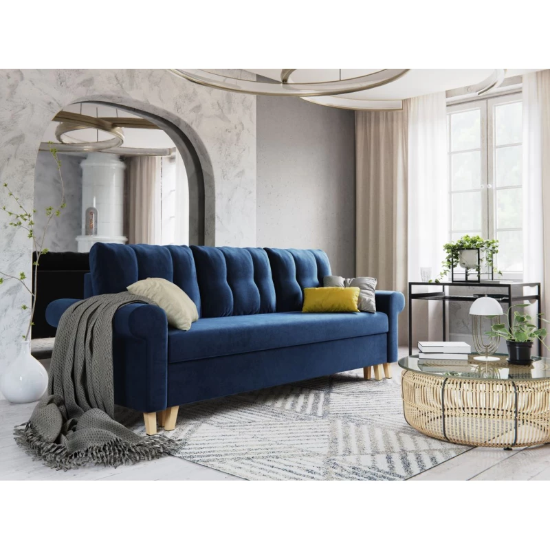 Třímístná rozkládací pohovka NAFETA - modrá