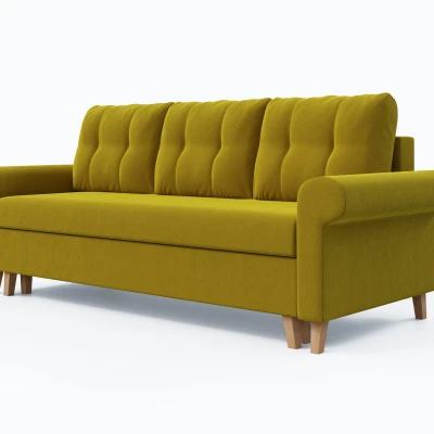 Třímístná rozkládací pohovka NAFETA - žlutá