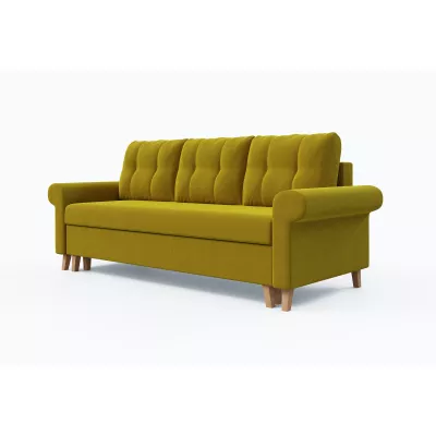 Třímístná rozkládací pohovka NAFETA - žlutá