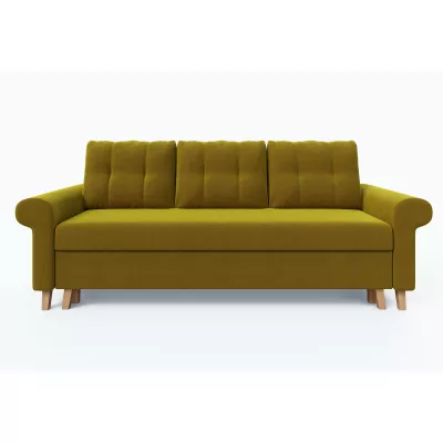 Třímístná rozkládací pohovka NAFETA - žlutá