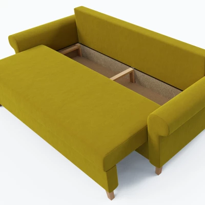 Třímístná rozkládací pohovka NAFETA - žlutá