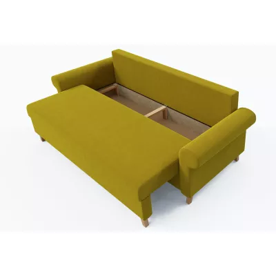 Třímístná rozkládací pohovka NAFETA - žlutá