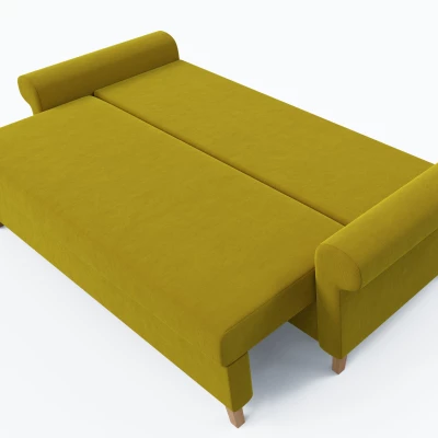 Třímístná rozkládací pohovka NAFETA - žlutá