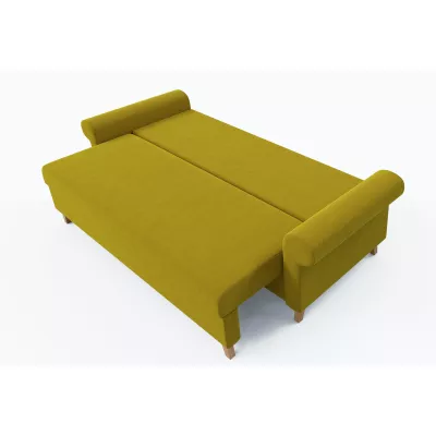 Třímístná rozkládací pohovka NAFETA - žlutá