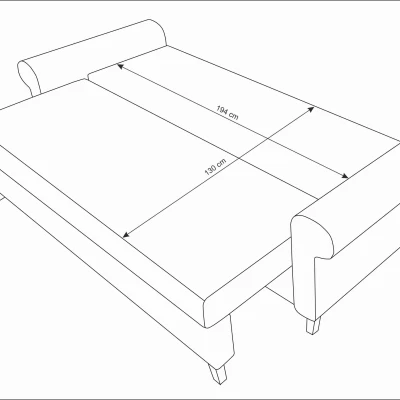 Třímístná rozkládací pohovka NAFETA - modrá