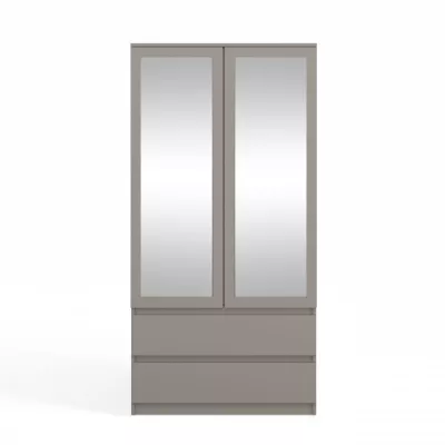 Šatní skříň do předsíně 90 cm se zrcadlem TAAVI - šedá