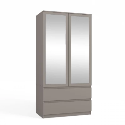 Šatní skříň do předsíně 90 cm se zrcadlem TAAVI - šedá