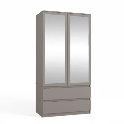 Šatní skříň do předsíně 90 cm se zrcadlem TAAVI - šedá