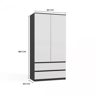 Šatní skříň do předsíně 90 cm TAAVI - antracitová / bílá