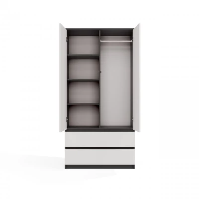 Šatní skříň do předsíně 90 cm TAAVI - antracitová / bílá