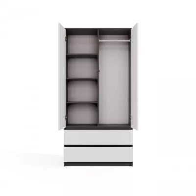 Šatní skříň do předsíně 90 cm TAAVI - antracitová / bílá
