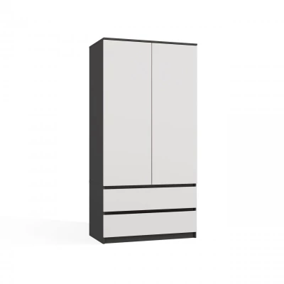 Šatní skříň do předsíně 90 cm TAAVI - antracitová / bílá