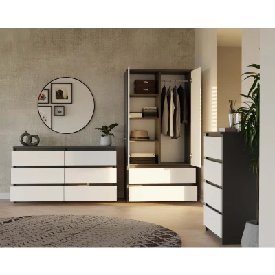 Šatní skříň do předsíně 90 cm TAAVI - antracitová / bílá