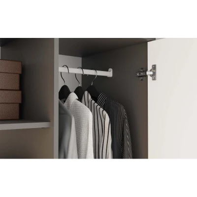 Šatní skříň do předsíně 90 cm TAAVI - antracitová / bílá