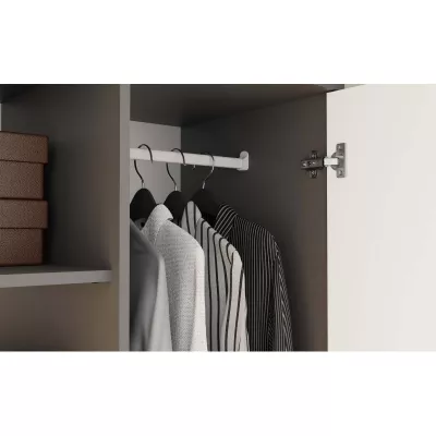 Šatní skříň do předsíně 90 cm TAAVI - antracitová / bílá