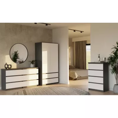 Šatní skříň do předsíně 90 cm TAAVI - antracitová / bílá