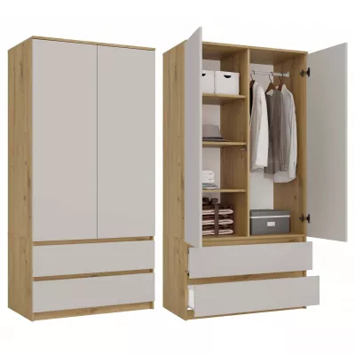 Šatní skříň do předsíně 90 cm TAAVI - dub artisan / kašmír