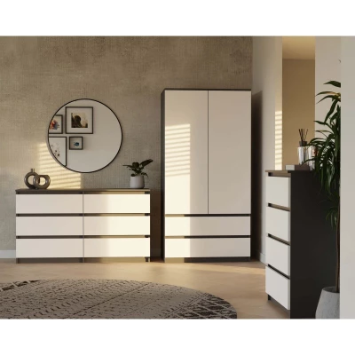 Šatní skříň do předsíně 90 cm TAAVI - antracitová / bílá