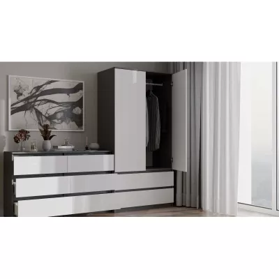 Šatní skříň do předsíně 90 cm TAAVI - antracitová / bílá