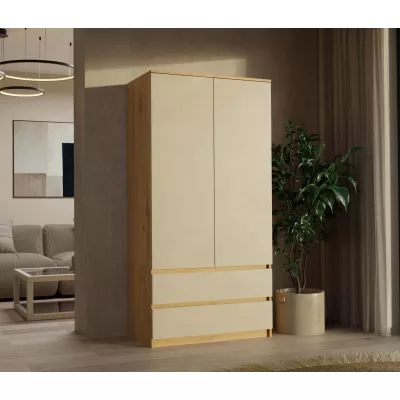 Šatní skříň do předsíně 90 cm TAAVI - dub artisan / kašmír