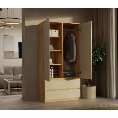 Šatní skříň do předsíně 90 cm TAAVI - dub artisan / kašmír