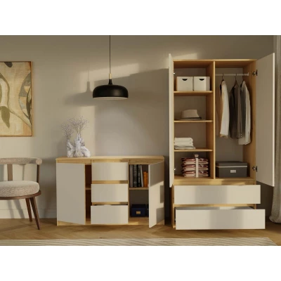 Šatní skříň do předsíně 90 cm TAAVI - dub artisan / kašmír