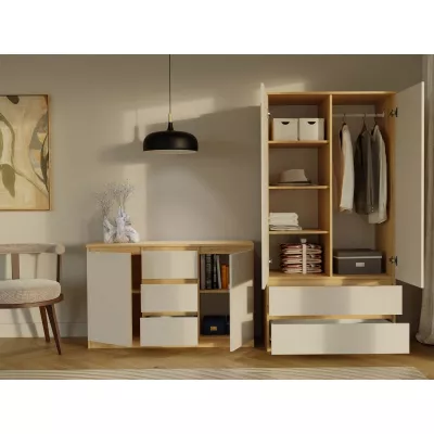 Šatní skříň do předsíně 90 cm TAAVI - dub artisan / kašmír