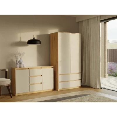 Šatní skříň do předsíně 90 cm TAAVI - dub artisan / kašmír