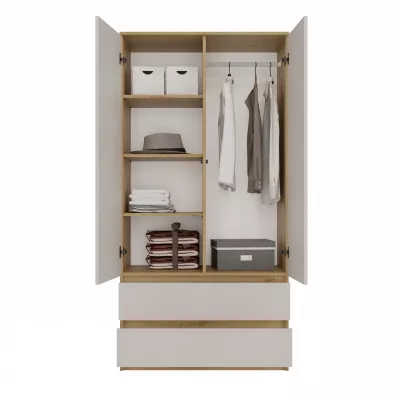 Šatní skříň do předsíně 90 cm TAAVI - dub artisan / kašmír