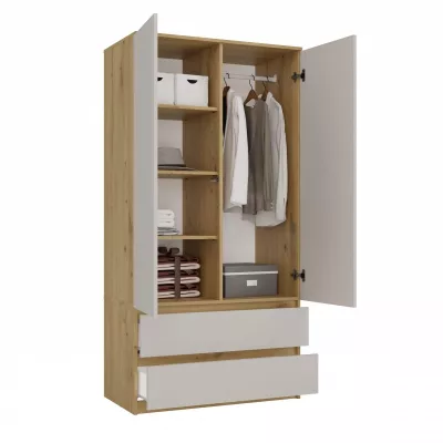 Šatní skříň do předsíně 90 cm TAAVI - dub artisan / kašmír