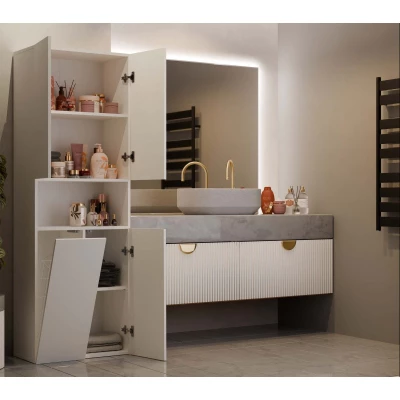 Koupelnová skříňka 60 cm s košem na prádlo a poličkou ATSO 6 - kašmír