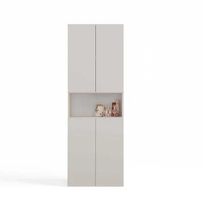 Koupelnová skříňka 60 cm s košem na prádlo a poličkou ATSO 6 - kašmír