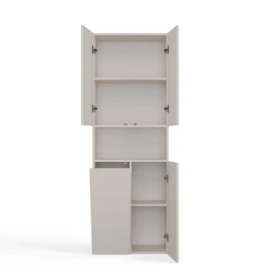 Koupelnová skříňka 60 cm s košem na prádlo a poličkou ATSO 6 - kašmír