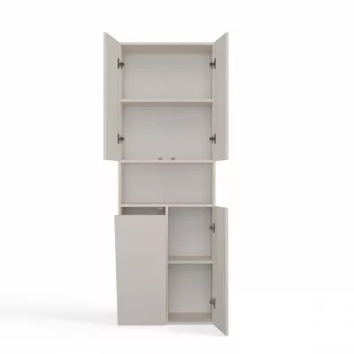 Koupelnová skříňka 60 cm s košem na prádlo a poličkou ATSO 6 - kašmír