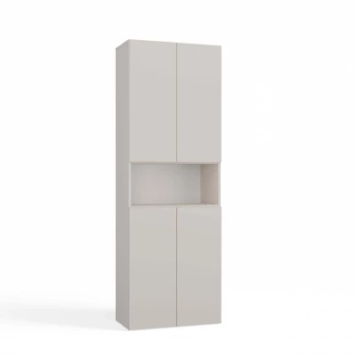 Koupelnová skříňka 60 cm s košem na prádlo a poličkou ATSO 6 - kašmír