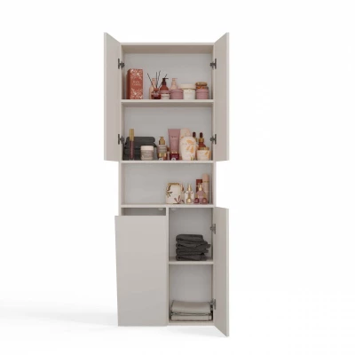 Koupelnová skříňka 60 cm s košem na prádlo a poličkou ATSO 6 - kašmír