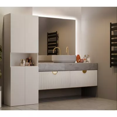 Koupelnová skříňka 60 cm s košem na prádlo a poličkou ATSO 6 - kašmír