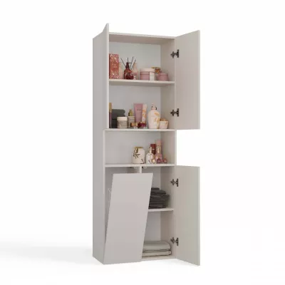 Koupelnová skříňka 60 cm s košem na prádlo a poličkou ATSO 6 - kašmír