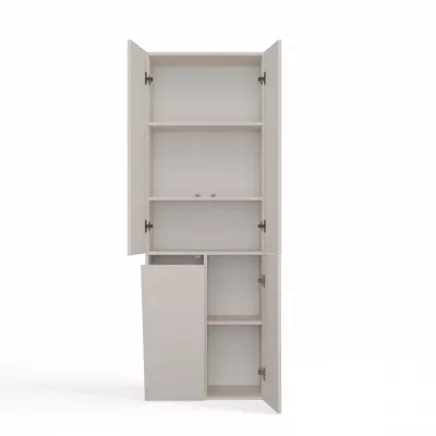 Koupelnová skříňka 60 cm s košem na prádlo ATSO 5 - kašmír
