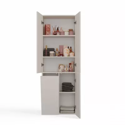Koupelnová skříňka 60 cm s košem na prádlo ATSO 5 - kašmír