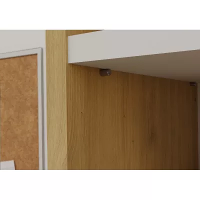 Úzká knihovna RAUNO - 40 cm, dub artisan / bílá