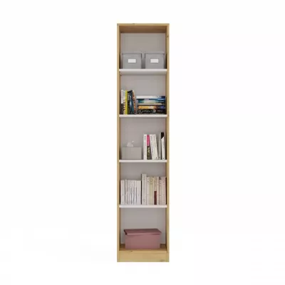 Úzká knihovna RAUNO - 40 cm, dub artisan / bílá