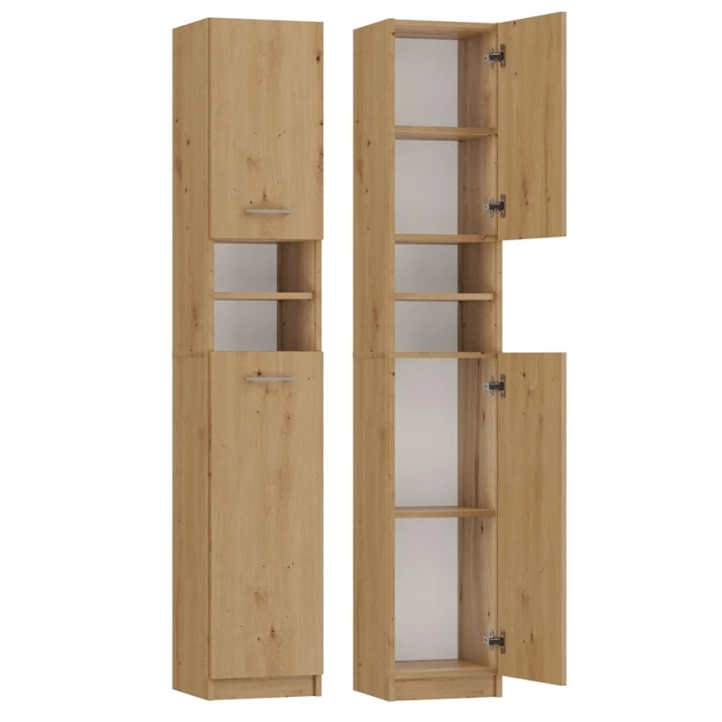 Úzká koupelnová skříňka JANNO - dub artisan