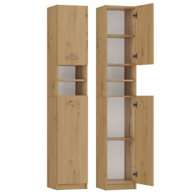 Úzká koupelnová skříňka JANNO - dub artisan