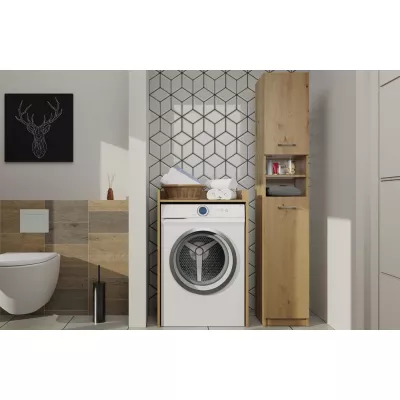 Úzká koupelnová skříňka JANNO - dub artisan